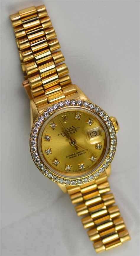 parts gold diamond rolex|all gold rolex with diamonds.